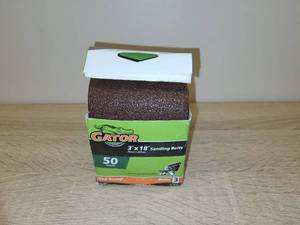 lot 38 image: Gator 3x18 Sanding Belts 50 Coarse Red Resin 3-Pack