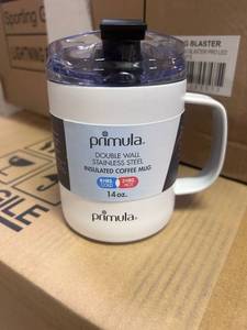 lot 44 image: Primula Double Wall Stainless Steel Insulated Coffee Mug 14 oz PHAP-14WH01 x 6 the money