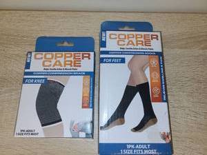lot 55 image: Copper Compression Support Braces & Socks 2-Pack