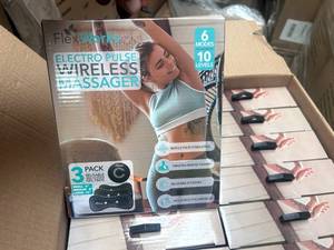 lot 73 image: 12 Brand new boxes of FlexWorks Electro Pulse Wireless Massager 6 Modes 10 Levels