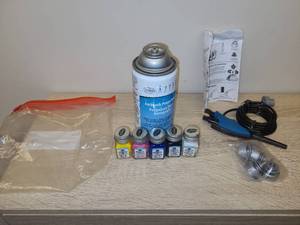 lot 77 image: Testors Aztek Airbrush Propellant Kit with 5 Acrylic Paints and Accessories