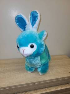 lot 102 image: Plush Rabbit Toy Blue and White with Ears
