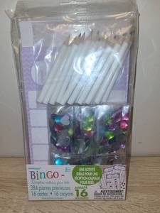 lot 125 image: Amscan Baby Shower Bingo Game 384 Gems 16 Cards 16 Pencils