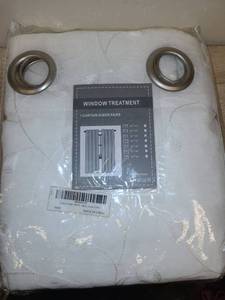 lot 127 image: Window Treatment Curtain Sheer Pairs with Grommet Tops 52 x 84