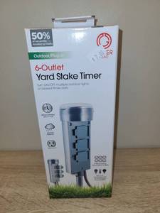 lot 133 image: 6-Outlet Yard Stake Timer Outdoor Plug-in