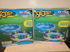 lot 138 image: Splash Unicorn Rainbow Kiddie Pools 2-Pack Inflatable