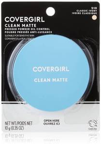 lot 5536 image: COVERGIRL Clean Matte Pressed Powder, Oil Control Powder, 1 container, .35 Fl Oz, Face Powder, Oil Free Loose Powder, Matte Finish, Lightweight, Shine Free Formula, Leaves Skin Smooth and Clean - Retail $7
