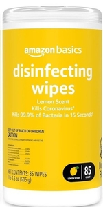 lot 5540 image: Amazon Basics Disinfecting Wipes Lemon Scent 85 Count&nbsp