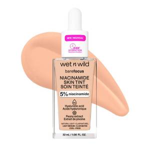 lot 5542 image: wet n wild Bare Focus Skin Tint, 5% Niacinamide Enriched, Buildable Sheer Lightweight Coverage, Natural Radiant Finish, Hyaluronic & Vitamin Hydration Boost, Cruelty-Free & Vegan - Natural Light - Retail $14