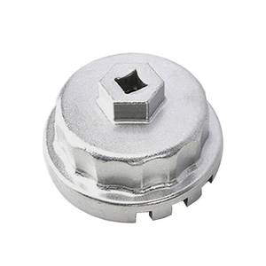 lot 5564 image: GAOLAOSY Oil Filter Wrench, 14 Flute Heavy Duty Oil Filter Cap Remover for 2.5-5.7L Engine, Universal Automotive Repair Socket Tool for Most Vehicle Models (Silver) - Retail $6