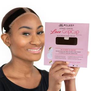 lot 5569 image: MILANO COLLECTION Lace Wig Grip Cap for Women, Adjustable Wig Caps for Women Non Slip with Headband to Secure Lace Top Perfectly in Place, One Size Fits All, One Size Fits All, Chocolate Brown - Retail $30