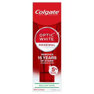 lot 5590 image: Colgate Optic White Renewal Teeth Whitening Mint Toothpaste  Brilliant Shine  3.0 Oz - Retail $8
