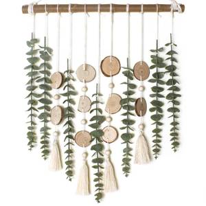 lot 4178 image: Artificial Eucalyptus Wall Decor Fake Greenery Leaves Stems Wall Hanging Plants on 16.5 inch Wooden Stick Boho Rustic Farmhouse Decor for Bedroom Kitchen Dining Room Bathroom