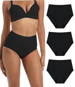 lot 4265 image: IRISMORII Adult Incontinence Protective Underwear for Women Washable Postpartum Leak Proof Panties 56 ml Absorbency 3 Pack (3 Black, 2XL)