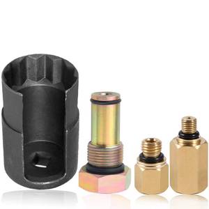 lot 4284 image: QISF 4PcsSet 6.0 IPR Valve Socket & High Pressure Oil Pump Air Test Fitting Tool  Oil Rail Adapters Leak Test Kit for 6.0L Powerstroke Diesel Engine