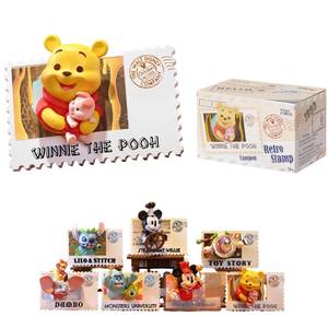 lot 4295 image: MINISO Disney Winnie The Pooh Retro Stamp Collection Blind Box Figure Random Design Stitch Mickey Surprise Boxes Mystery Collectible Toy for Home Decorations Birthday Gifts (Random One Figure)