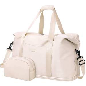 lot 4300 image: Expandable Travel Duffle Bag, Waterproof Weekender Overnight Bags for Women Men Hospital Bag for Women Labor Delivery Carry on Bag with Toiletry Bag for Travel Gym Airplanes(Beige, X-Large)