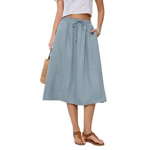 lot 4307 image: Witsmile Midi Skirts for Women Summer Skirts with Pockets 2026 High Waisted Skirts for Women Vocation Wardrobe Essential(Sky Blue,M)