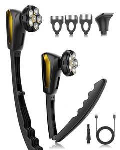 lot 4330 image: Back Shaver for Men Long Foldable Handle Electric Back Razor with 6D No-Scratch Shaving - Waterproof Grooming Kit for BodyBeardHeadFace Hair Removal, Gifts for Husband Dad (Black)