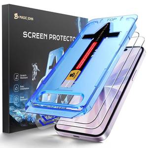 lot 4349 image: MAGIC JOHN 2 Pack for iPhone 17 6.3 inch Tempered Glass Screen Protector, Auto Dust-Elimination, Bubble Free, HD Clear, Easy Installation,iPhone 17 6.3