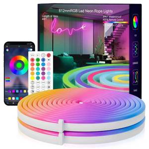 lot 4355 image: SILFU Neon Rope Lights, 20FT RGB LED Strip Lights, Waterproof IP67 LED Lights for Bedroom, DIY Design, Music Sync, 44 Key Remote Control, Multiple Modes for Bedroom, Holiday Decoration