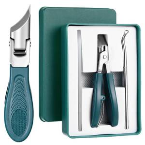 lot 4366 image: 2 Pack KFHENSOMR Beak Beveled Nail Clippers Professional Anti-Splash Slanted Nail Clipper Wide Jaw Opening Edge Nails Clippers Long Handle Oblique Slanted Toenail Clipper for Men Women (Green)