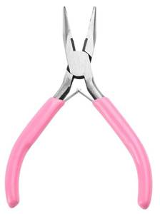 lot 4388 image: Needle Nose Pliers 4.5 Inch for Jewelry Making, Small Needlenose Mini Comfort Grip Handle Craft Pliers (Pink)