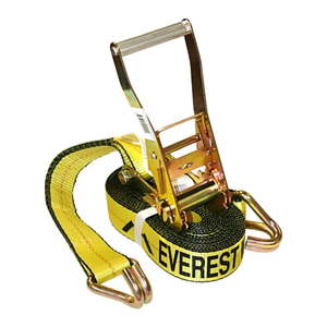 lot 4390 image: Everest 2 x27  Ratchet Tie Down Straps with DJ Hook Aluminum handle 3333lbs WLL Cargo Straps Perfect for Moving Appliances  Lawn Equipment and More 1pk
