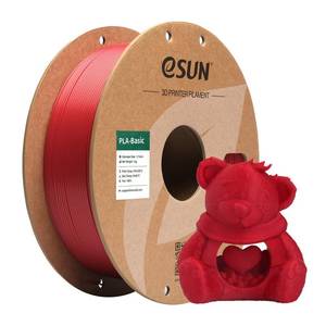lot 4395 image: eSUN PLA Basic Filament 1.75mm, 1KG Spool (2.2 LBS) High Speed Printing 3D Printer PLA Filament,Designed for Fast Printing, Fire Engine Red