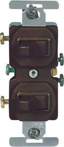 lot 4403 image: Eaton 271B 15 Amp Commercial Grade Toggle Duplex Switch, Brown