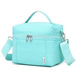 lot 4407 image: NOL Natural Organic Lifestyle Insulated Lunch Bags for Women Cooler Bag Lightweight Nylon Waterproof Lunch Box For Work��Small, Cyan