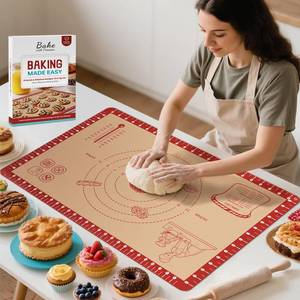 lot 4416 image: Extra Thick Silicone Mat for Baking, Silicone Baking Mat with 10 Easy Recipes, Non Stick Silicone Pastry Mat, kneading Dough Rolling Mat, Macaron, Cookie, bread, Pizza, FondantPie Crust