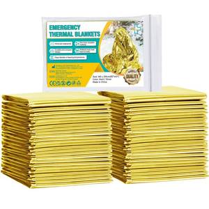lot 4444 image: General Medi Emergency Blanket (12-Pack), Emergency Gold Foil Blanket Perfect for Outdoors, Hiking, Survival, Marathons or First Aid