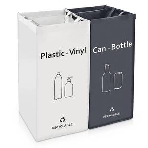 lot 4446 image: JIALAI HOME Recycling Bin, Separate Large Recycle Bins for Kitchen - Indoor Home Trash Bin, Recyclable Waste Trash Sorting Organizer, Durable, Washable, Affordable Recycle Bags, 2 Pack