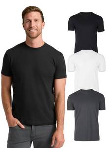 lot 4457 image: True Classic Mens T-Shirts Short Sleeve Crew Neck T Shirts for Man, Cotton Blend Plain Novelty Mens T-Shirts, Pack of 3, Variety, XL-L