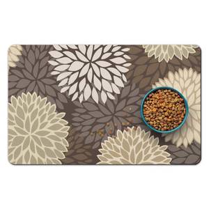 lot 4458 image: Dog Food Mats for Floors, Absorbent and Quick-Drying Pet Cat Food Mat,Anti-Fouling and Easy-to-Clean Pet Feeding Mat,Dog Bowl Mat for Messy Drinking Water Bowls.16x24, Bohemia Dahlia Floral Style