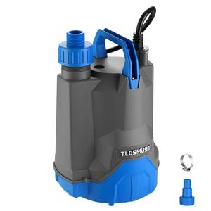 lot 4466 image: Tlgsmust Submersible Water Pump, 13 HP 2450GPH Utility Pump Thermoplastic Electric Portable Transfer Water Pump for Swimming Pool Basement Flood Garden Pond Draining, Blue