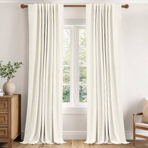 lot 4472 image: MIULEE 100% Blackout Linen Curtains for Bedroom 84 inches Long, Thermal Insulated Room Darkening Black Out Drapes for Living Room, Back Tab Rod Pocket, 2 Panels Set, 40 Wide x 84 Length, Ivory