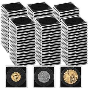 lot 4483 image: Fansunta 120 Pcs Adjustable Acrylic Coin Holder, Coin Collection Cases with Sponges for Collectors, Coin Snap Holders for Silver Dollar Protection, Plastic Coin Cases Supplies (20mm-40mm)