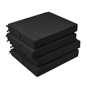 lot 4485 image: GUHER Outdoor Chair Cushions Set of 2,Waterproof Patio Cushions for Outdoor Furniture with Ties and Hidden Zipper,Memory Foam Outdoor Seat Cushion,18.5x16x3,Black