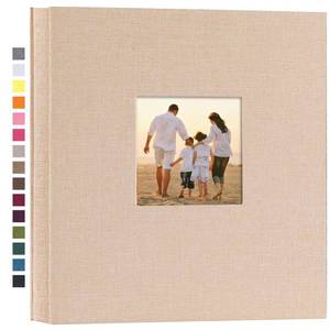 lot 4488 image: potricher Linen Hardcover Photo Album 4x6 1000 Photos Large Capacity for Family Wedding Anniversary Baby Vacation (Beige, 1000 Pockets)