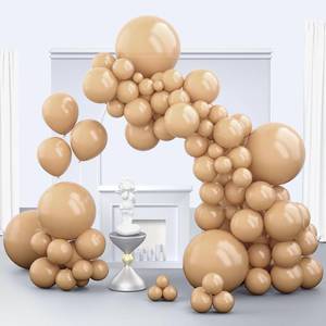 lot 4493 image: Zingnify Light Brown Balloons, 150 pcs Different Sizes Pack of 18 Inch 12 Inch 10 Inch 5 Inch Tan Boho Neutral Balloons for Balloon Garland Balloon Arch as Birthday Party Wedding Decorations
