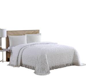 lot 4506 image: Beatrice Home Fashions Medallion Chenille Bedspread, Queen, White