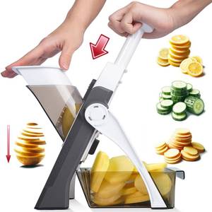 lot 4514 image: ONCE FOR ALL Safe Mandoline Slicer For Kitchen, Professional Vegetable Slicer For Food Potato Slices, Thickness Adjustable 0.1-8 mm Kitchen Artifact Fast Meal Prep