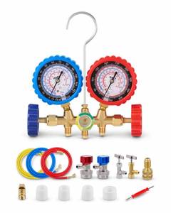 lot 4516 image: Orion Motor Tech AC Gauge Set with Self Sealing & Puncturing R134A Can Tap, AC Gauges for R134a R12 R22 R502 Refrigerant, Car AC Gauge Set with 5FT Hoses Adapter Adjustable Couplers, Freon Charge Kit