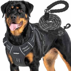 lot 4519 image: Beebiepet Heavy Duty Tactical Dog Harness for Small Dogs, No Pull Adjustable Pet Harness Reflective Service Training Easy Control Pet Vest Military K9 Working Dog Harnesses- Large, Black