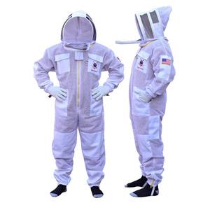 lot 4535 image: American Bee Professional 3 Layer Beekeeping Suit, Ultra Ventilated Bee suit, Bee Keeper Suit, Bee Suits For Men & Women Sting Proof With Fencing Veil & One Pair Gloves (4XL)