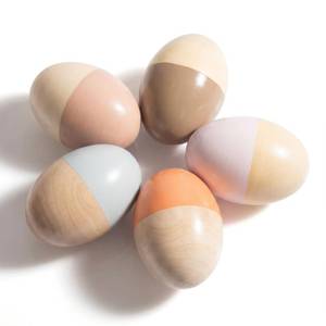 lot 4555 image: 5 Pcs Wooden Baby Egg Shakers Hand Musical Maracas Percussion Instruments for Toddlers Kids
