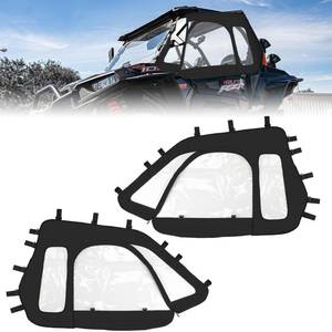 lot 4668 image: OFIG RZR Soft Upper Door YKK Zipper Compatible with Polaris RZR XP 1000  XP Turbo 2014-2023 2-Seater Models, UTV Cab Enclosures Side Windows, Work with Side Mirror Windshield Roof