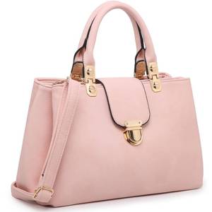 lot 4679 image: Dasein Women Satchel Handbags Top Handle Purse Medium Tote Bag Vegan Leather Shoulder Bag (Light Pink)